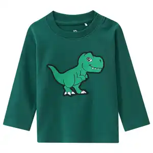 Baby Langarmshirt mit Dino-Applikation DUNKELGRÜN