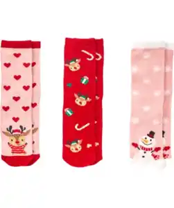 Socken Weihnachten, 3er-Pack, Ergee, rosa