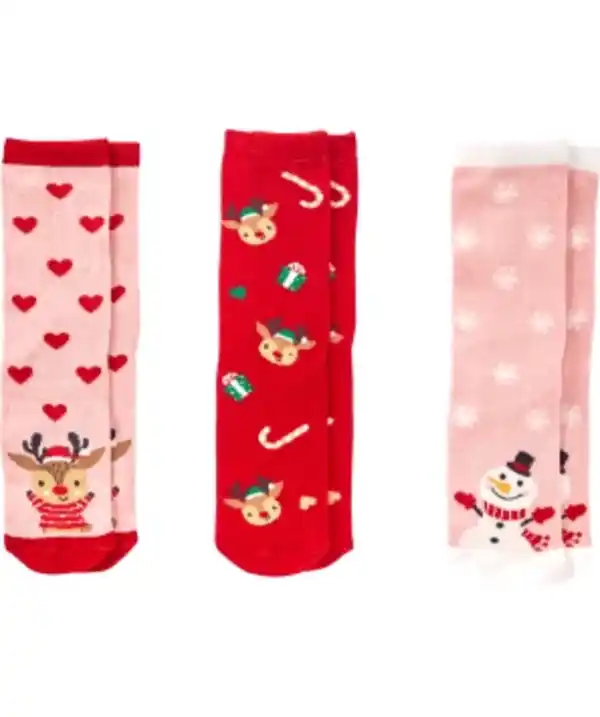 Bild 1 von Socken Weihnachten, 3er-Pack, Ergee, rosa