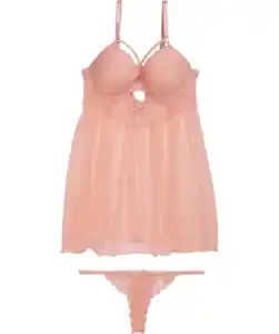 Babydoll + String, Janina, 2-tlg. Set, apricot