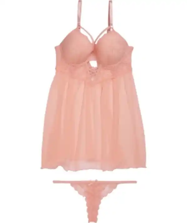 Bild 1 von Babydoll + String, Janina, 2-tlg. Set, apricot