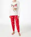 Bild 1 von Fleece-Pyjama Weihnachten, Janina, 2-tlg. Set, offwhite