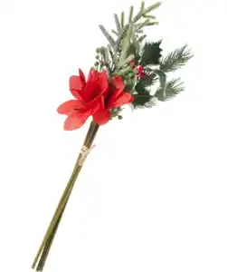 Kunst-Blumenstrauß Weihnachten, ca. 45 cm, rot