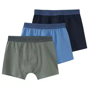 3 Jungen Boxershorts in unifarben DUNKELBLAU / HELLBLAU / DUNKELGRÜN