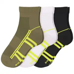 3 Paar Herren Sport-Sneaker-Socken im Set SCHWARZ / WEISS / OLIV