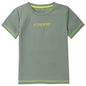 Jungen Sport-T-Shirt mit Text-Motiv GRÜN