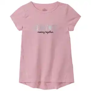 Mädchen Sport-T-Shirt mit Text-Motiv ROSA