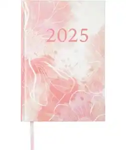 Buchkalender 2025, verschiedene Designs, ca. 21 x 14 cm, rosa