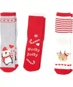 Socken Weihnachten, 3er-Pack, Ergee, weiß