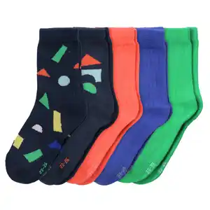 5 Paar Jungen Socken im Set HELLGRÜN / BLAU / HELLROT