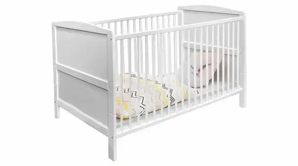 Bild 1 von Kinderbett Babybett 70 x 140 cm weiß massive Kiefer - COSIMA