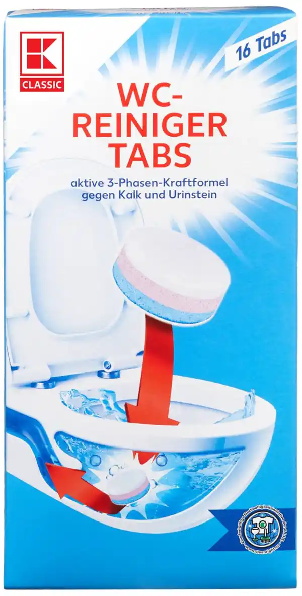 Bild 1 von K-CLASSIC WC-Reiniger-Tabs, 16 St. = 400-g-Packg.