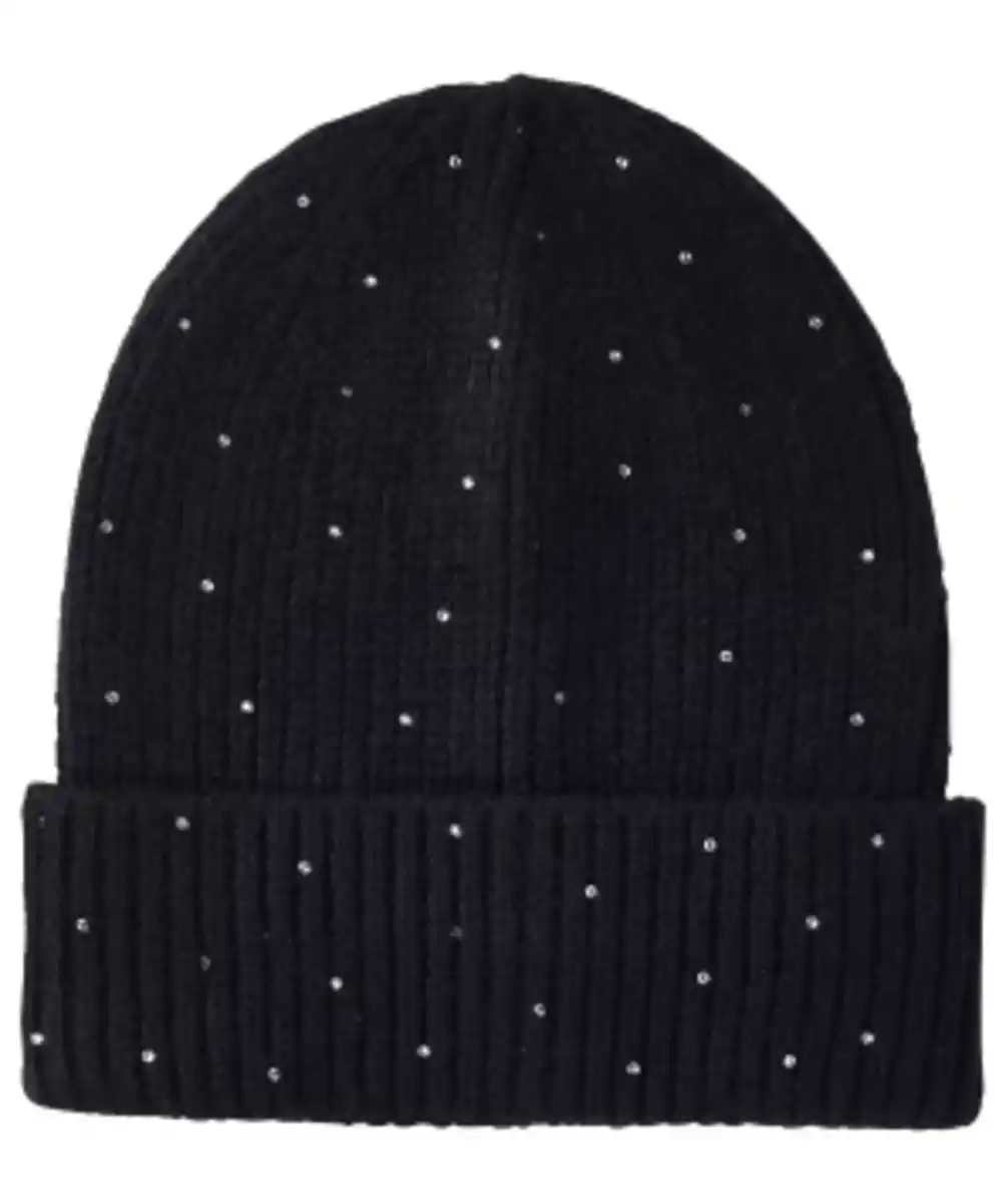 Bild 1 von Strickmütze mit Strass, Janina, Maße: ca. 22 x 22 cm, schwarz