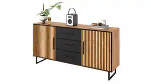 Sideboard mit 3 Schubladen Eiche geölt 163 cm - BELLA