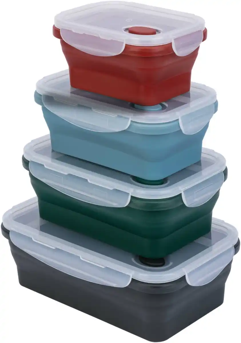 Bild 1 von SPICE&SOUL® Faltbare Frischhaltedosen rechteckig, 4-teilig