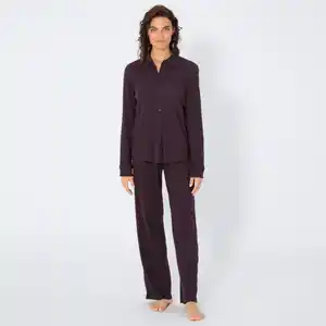 Damen-Homewear-Hose im Cord-Stil, Dark-violet