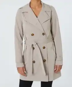 Naturfarbener Trenchcoat, Janina, mit Gürtel, naturfarben