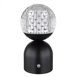 GLOBO Akku LED Tischlampe Julsy Schwarz /Klar 10,5x10,5cm H20cm