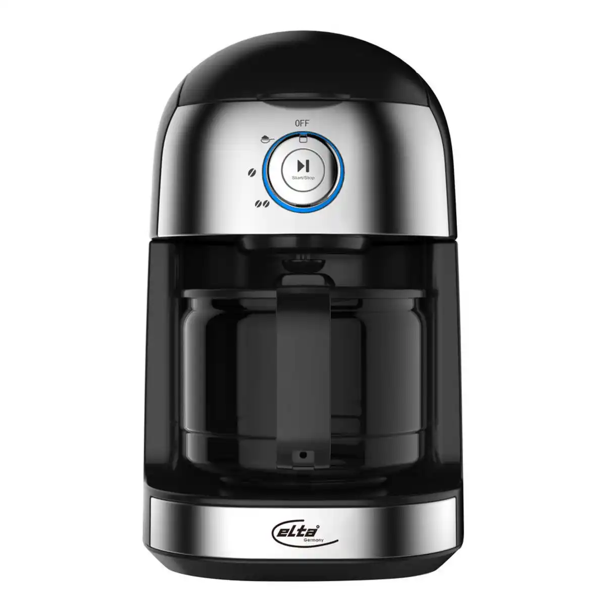 Bild 1 von Elta Kaffeeautomat KM-500G schwarz silber Edelstahl Kunststoff Glas B/H/T: ca. 24x27x17 cm