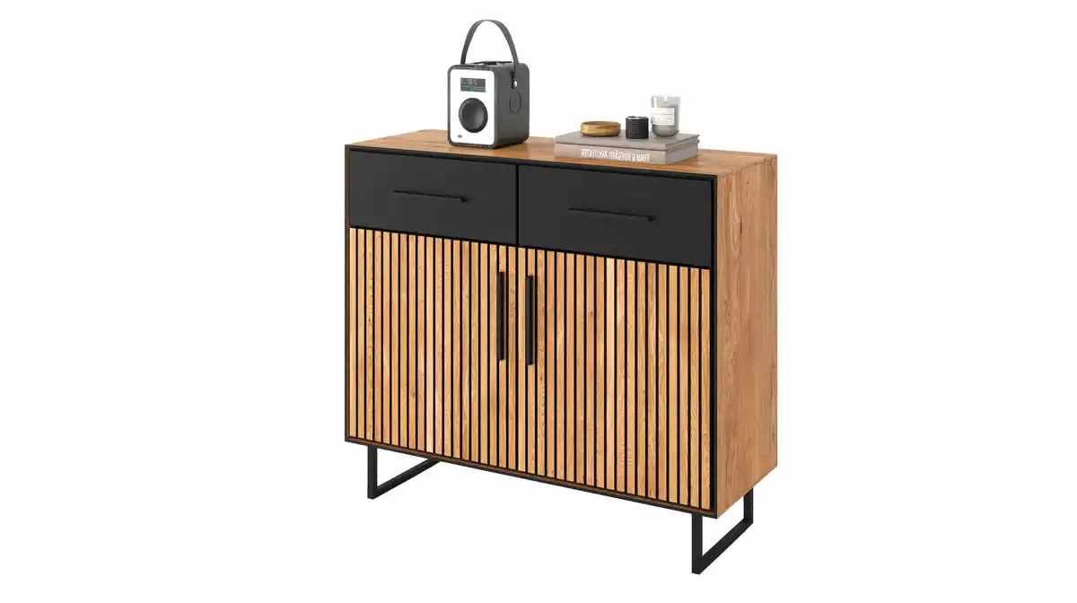 Bild 1 von Kommode mit 2 Schubladen Eiche geölt 108 x 40 cm - BELLA