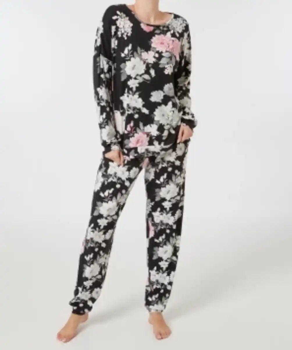 Bild 1 von Pyjama mit Allover-Print, Janina, verschiedene Designs, 2-tlg. Set, schwarz gemustert