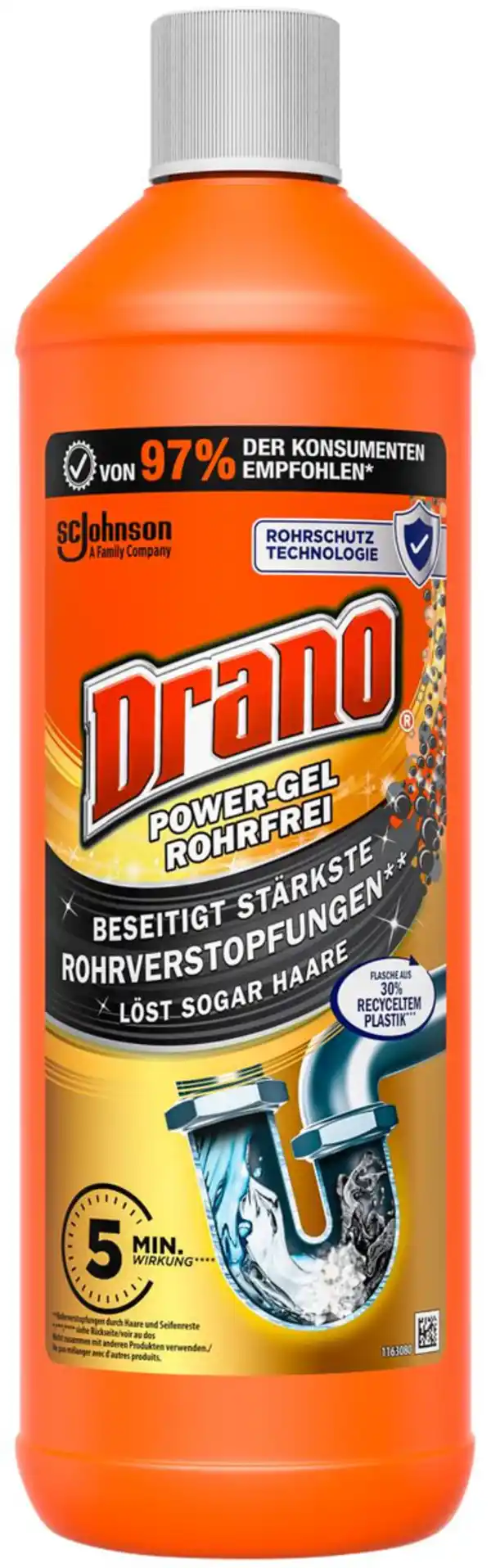 Bild 1 von DRANO Rohrfrei, 1-l-Fl.