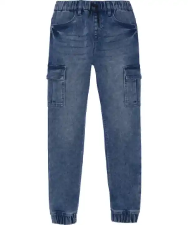 Bild 1 von Cargo-Jeans mit Tunnelzug, Y.F.K., Waschungseffekte, jeansblau ausgewaschen