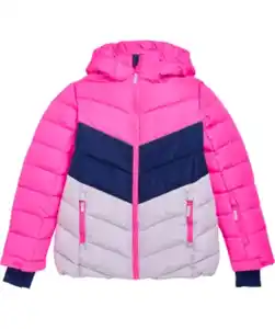 Gesteppte Skijacke, Y.F.K., wasserdicht, neon pink