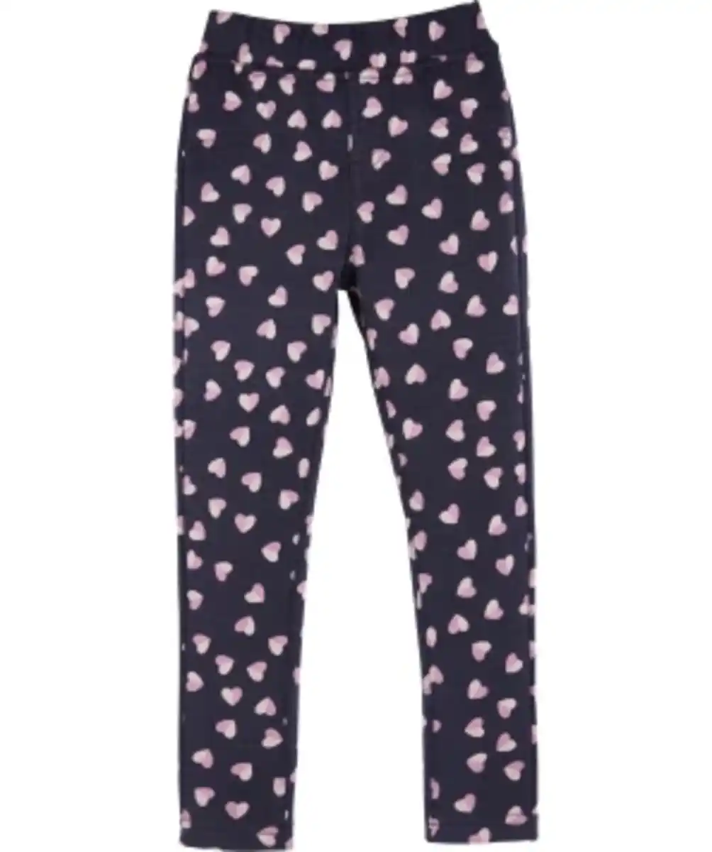 Bild 1 von Thermo-Leggings Herzen, elastischer Bund, dunkelgrau