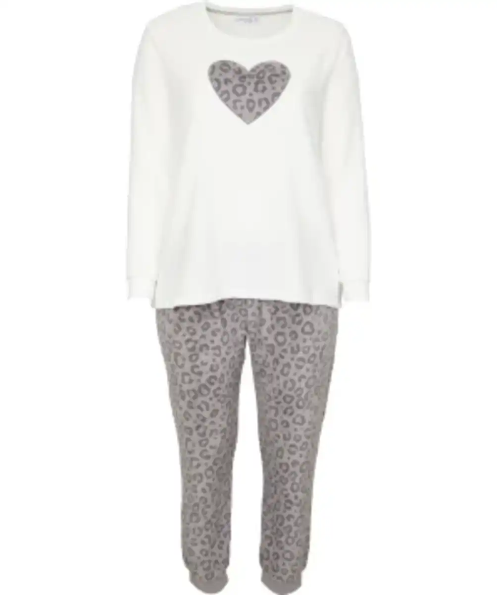 Bild 1 von Fleece-Pyjama mit Applikation, verschiedene Designs, 2-tlg. Set, grau