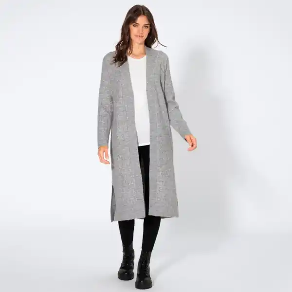 Bild 1 von Damen-Strickjacke in Rippoptik, Gray