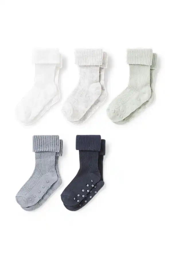 Bild 1 von C&A Multipack 5er-Baby-Anti-Rutsch-Socken, Blau, Größe: 15-17