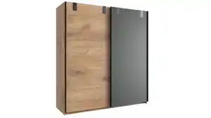 Schwebetürenschrank Plankeneiche - graphit - 180 cm - LIVERPOOL