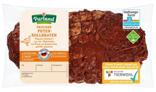 Bild 1 von K-PURLAND Puten-Oberkeulen-Rollbraten, 1-kg-Packg.