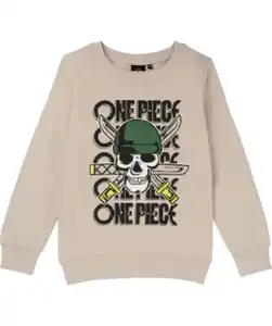 One Piece Sweatshirt, Rundhalsausschnitt, hellgrau