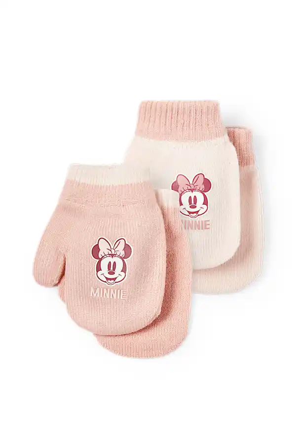 Bild 1 von C&A Multipack 2er-Minnie Maus-Baby-Strick-Fäustlinge, Rosa, Größe: 1 size