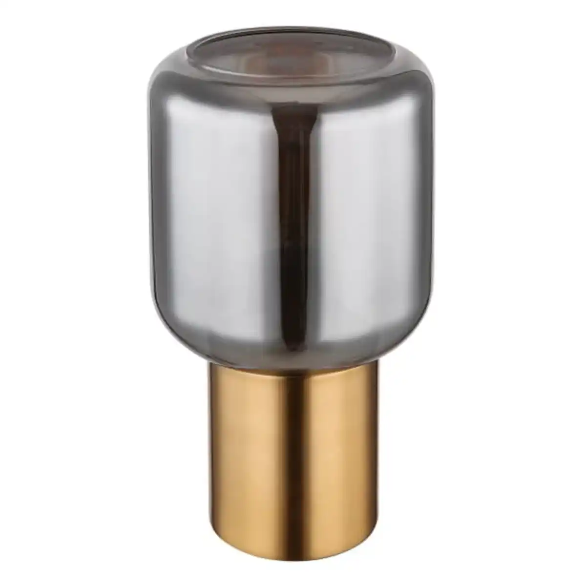 Bild 1 von GLOBO Retrofit Tischlampe Ninjo Messingfarbig /Rauchfarbig 13x13cm H24cm