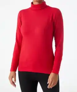 Rotes Langarmshirt, Janina, Rollkragen, rot