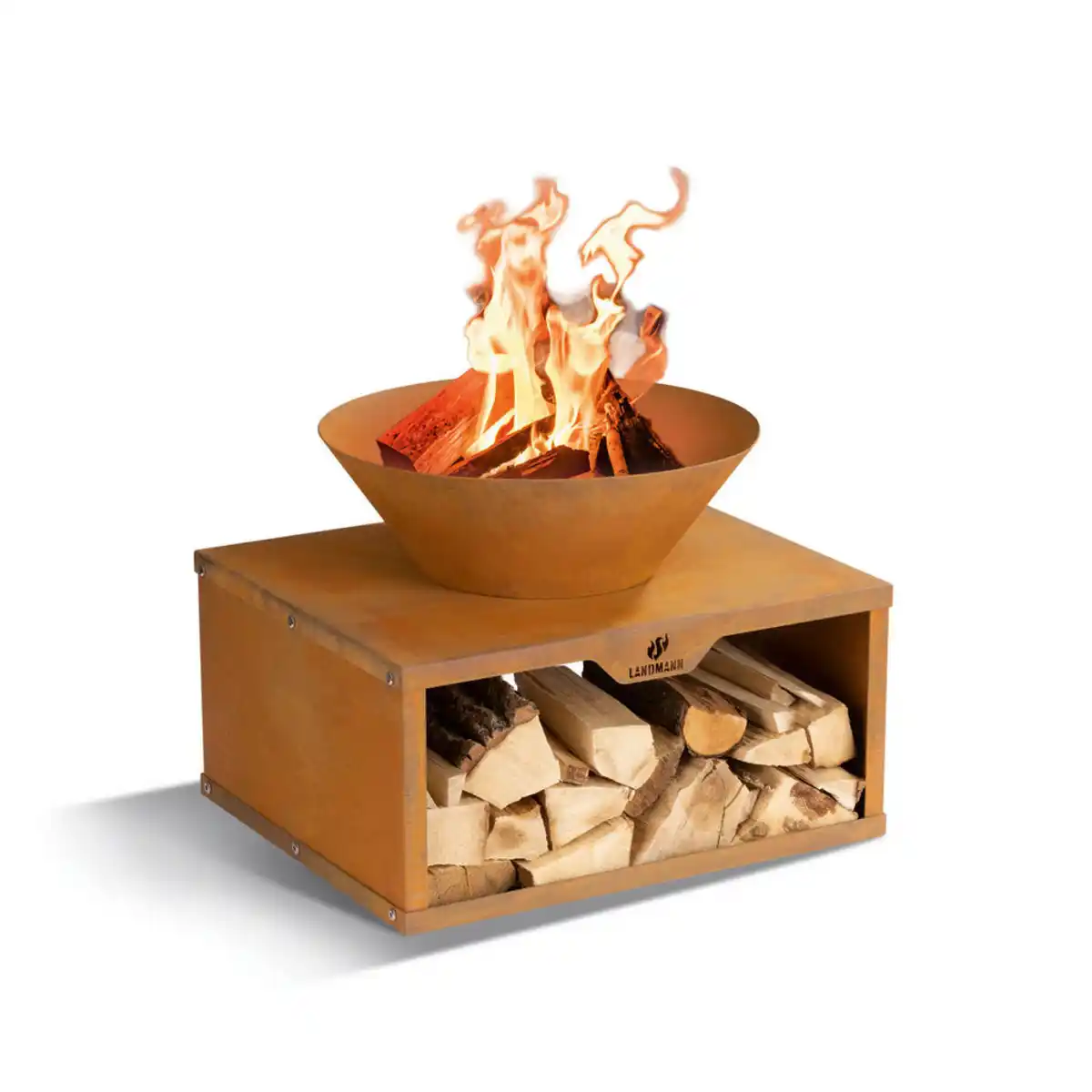 Bild 1 von LANDMANN Feuerschale rost Stahl B/H/T: ca. 60x45x50 cm
