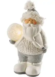 LED-Deko-Figur im Weihnachtsmann-Design, Weiß