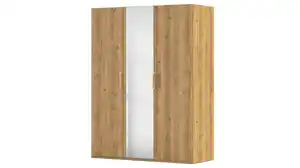 Kleiderschrank mit Spiegel - Asteiche - 151 cm - rauch - EVELYN