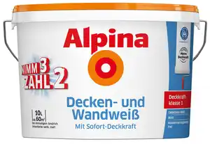 ALPINA Decken- und Wandweiß 10 l, 10-l-Eimer