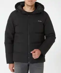 Gesteppte Outdoorjacke, X-Mail, Kapuze, schwarz