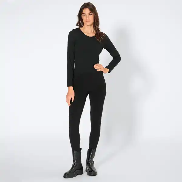 Bild 1 von Damen-Leggings mit Teddy-Fleece, Black