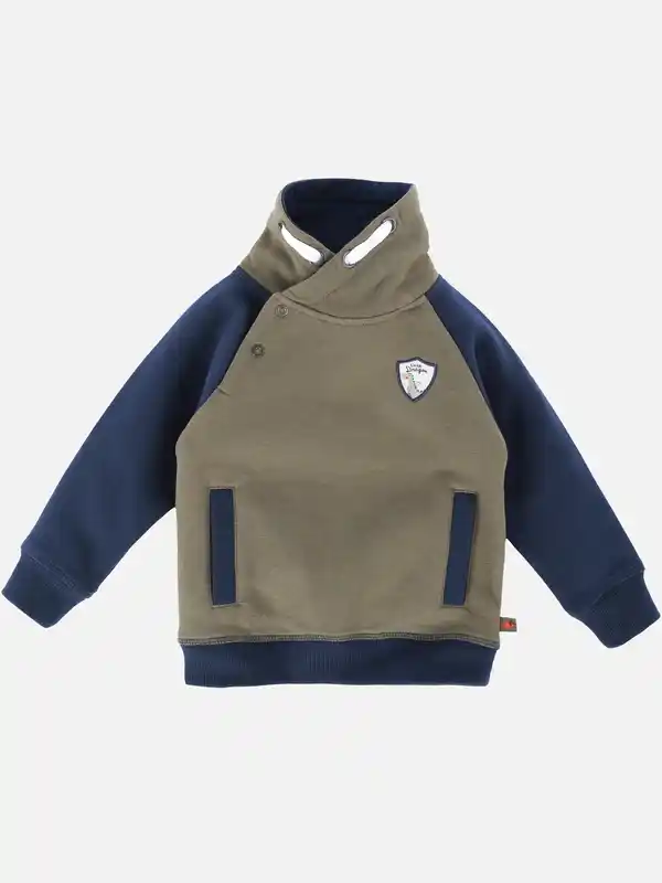 Bild 1 von Baby Jungen Sweatshirt mit Schalkragen Oliv