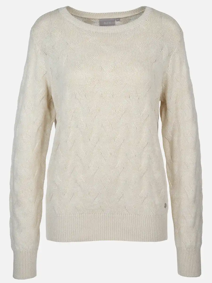 Bild 1 von Damen Strickpullover mit Zopfmuster Beige