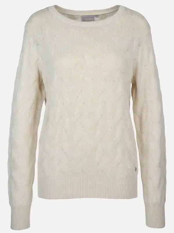 Bild 1 von Damen Strickpullover mit Zopfmuster Beige