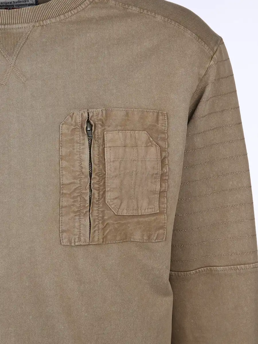 Bild 3 von Herren Sweatshirt mit Brusttasche Beige