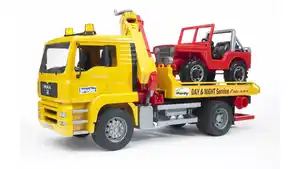 BRUDER - MAN TGA Abschlepp-LKW mit Geländewagen 02750