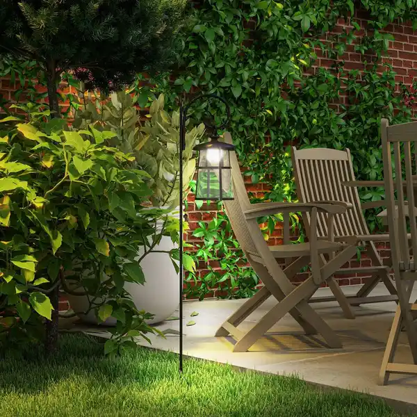 Bild 2 von Solar Gartenlaterne 122cm LED Gartenlampe mit Kaltweiß Licht für Außen